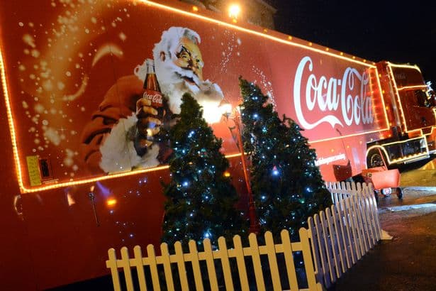 Coca Cola truck on its visit to Colwyn Bay